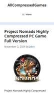How allcompressedgames.com looks like on a mobile device such as an iPhone.
