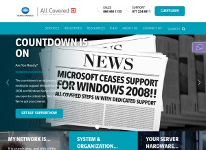 How allcovered.com looks like on a tablet such as an iPad.