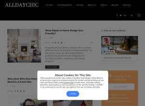 How alldaychic.com looks like on a tablet such as an iPad.