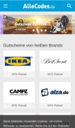 How allecodes.de looks like on a mobile device such as an iPhone.