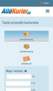 How allekurier.pl looks like on a mobile device such as an iPhone.