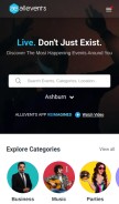 How allevents.in looks like on a mobile device such as an iPhone.