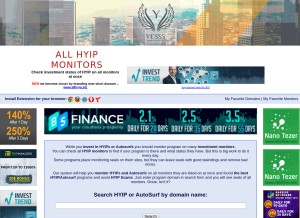 How allhyipmonitors.com looks like on a tablet such as an iPad.