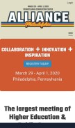 How alliance-conference.com looks like on a mobile device such as an iPhone.