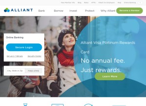 How alliantcreditunion.com looks like on a tablet such as an iPad.