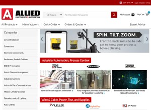How alliedelec.com looks like on a tablet such as an iPad.