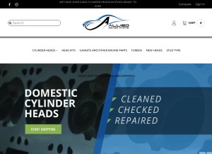 How alliedmotorparts.com looks like on a tablet such as an iPad.