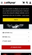 How allkpop.com looks like on a mobile device such as an iPhone.
