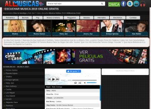 How allmusicas.com looks like on a tablet such as an iPad.