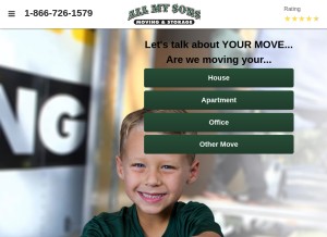 How allmysons.com looks like on a tablet such as an iPad.
