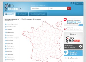 How allo-medecins.fr looks like on a tablet such as an iPad.