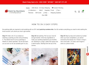 How allpaintbynumbers.com looks like on a tablet such as an iPad.