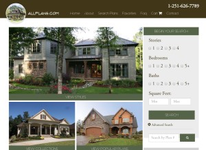 How allplans.com looks like on a tablet such as an iPad.