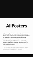 How allposters.com looks like on a mobile device such as an iPhone.