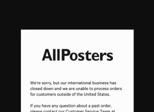 How allposters.com looks like on a tablet such as an iPad.