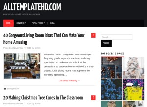 How alltemplatehd.com looks like on a tablet such as an iPad.
