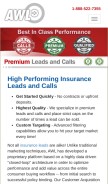 How allwebleads.com looks like on a mobile device such as an iPhone.