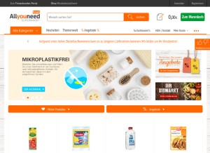 How allyouneedfresh.de looks like on a tablet such as an iPad.