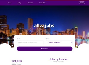 How allzajobs.com looks like on a tablet such as an iPad.