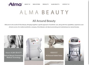 How almabeauty.com looks like on a tablet such as an iPad.