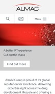 How almacgroup.com looks like on a mobile device such as an iPhone.