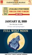 How almanac.com looks like on a mobile device such as an iPhone.