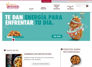 How almendras.mx looks like on a tablet such as an iPad.