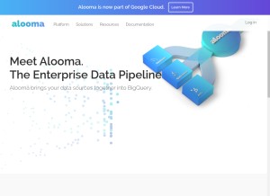 How alooma.io looks like on a tablet such as an iPad.