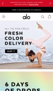 How aloyoga.com looks like on a mobile device such as an iPhone.