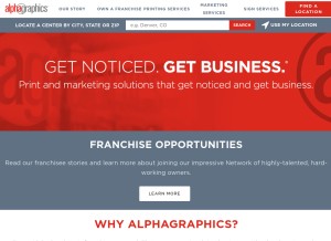 How alphagraphics.com looks like on a tablet such as an iPad.