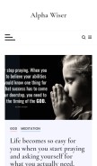 How alphawiser.com looks like on a mobile device such as an iPhone.