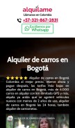 How alquilerdecarrosenbogota.info looks like on a mobile device such as an iPhone.