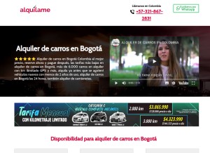 How alquilerdecarrosenbogota.info looks like on a tablet such as an iPad.