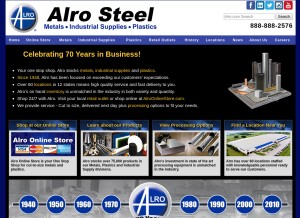 How alro.com looks like on a tablet such as an iPad.