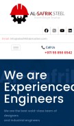How alsafriksteel.com looks like on a mobile device such as an iPhone.