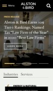 How alston.com looks like on a mobile device such as an iPhone.