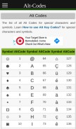How alt-codes.net looks like on a mobile device such as an iPhone.