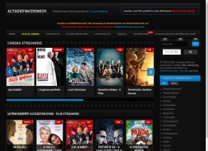 How altadefinizione01.cc looks like on a tablet such as an iPad.