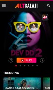 How altbalaji.com looks like on a mobile device such as an iPhone.