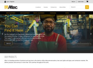 How altec.com looks like on a tablet such as an iPad.