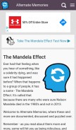 How alternatememories.com looks like on a mobile device such as an iPhone.