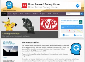 How alternatememories.com looks like on a tablet such as an iPad.
