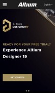 How altium.com looks like on a mobile device such as an iPhone.
