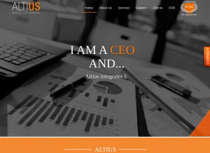 How altius.cc looks like on a tablet such as an iPad.