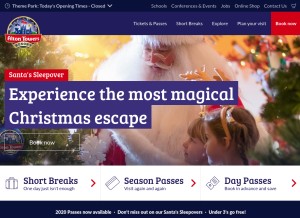 How altontowers.com looks like on a tablet such as an iPad.