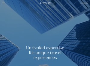 How altour.com looks like on a tablet such as an iPad.