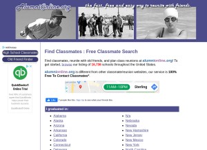 How alumnionline.org looks like on a tablet such as an iPad.