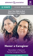 How alz.org looks like on a mobile device such as an iPhone.