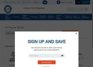 How am-autoparts.com looks like on a tablet such as an iPad.