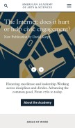 How amacad.org looks like on a mobile device such as an iPhone.
